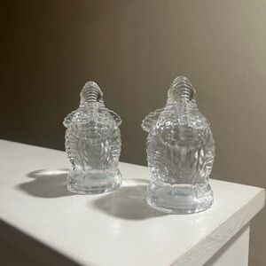 Shannon by Godinger 24% Lead Crystal  Salt & Pepper Shaker Set Turkeys